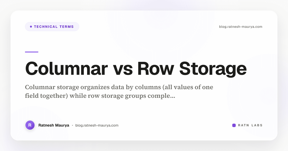 Columnar vs Row Storage