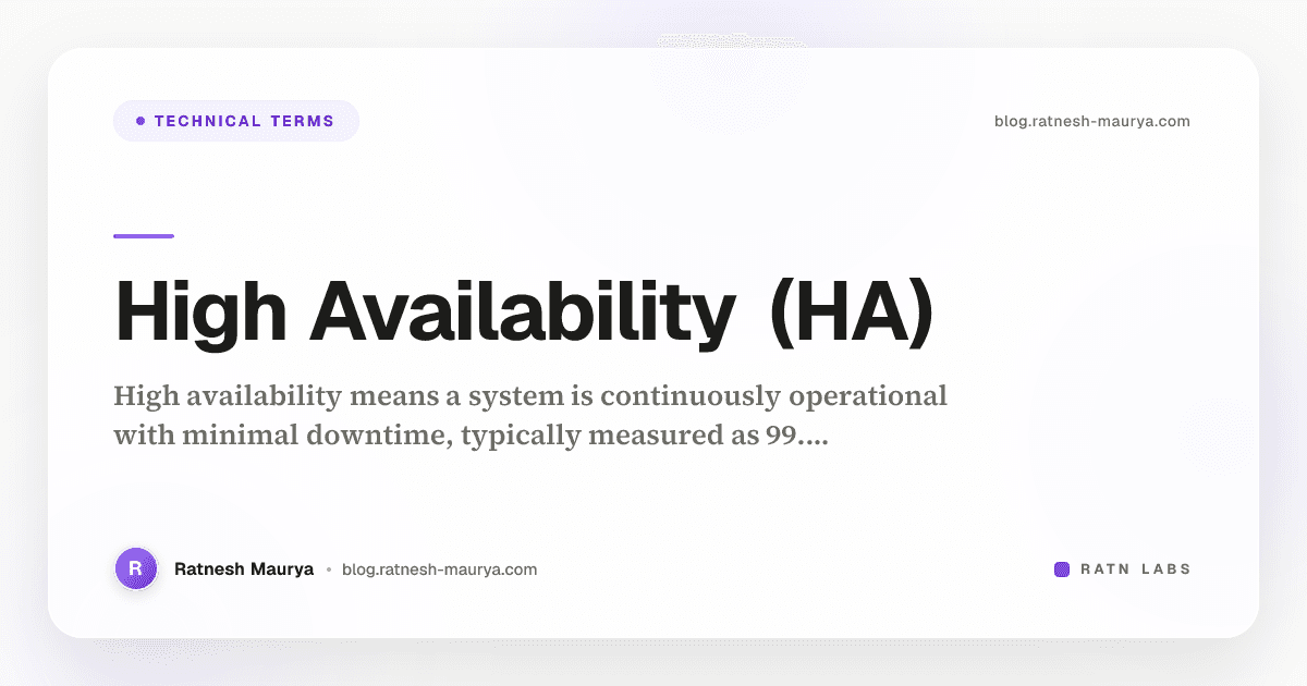 High Availability (HA)