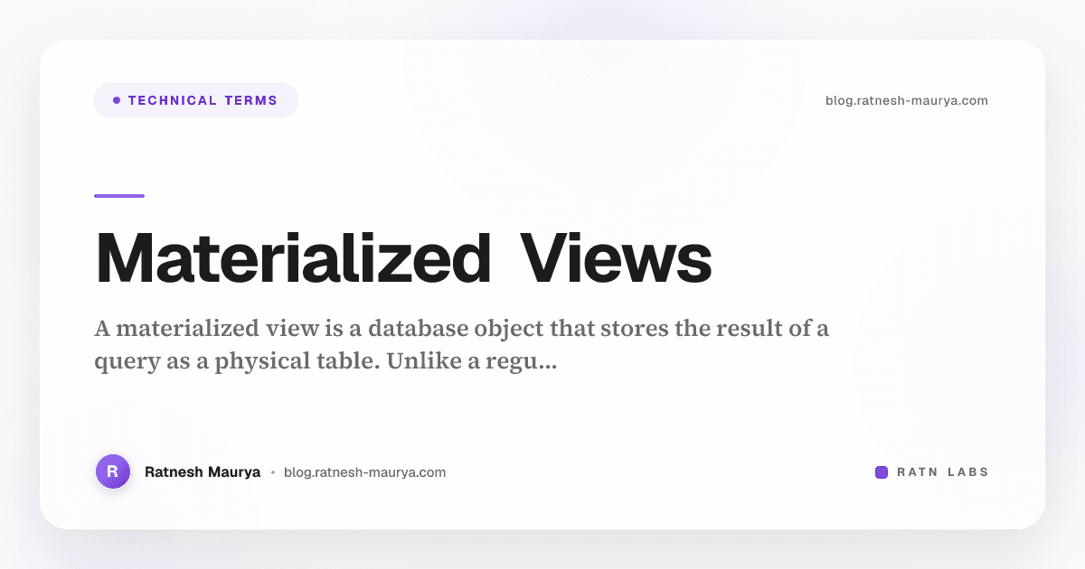 Materialized Views
