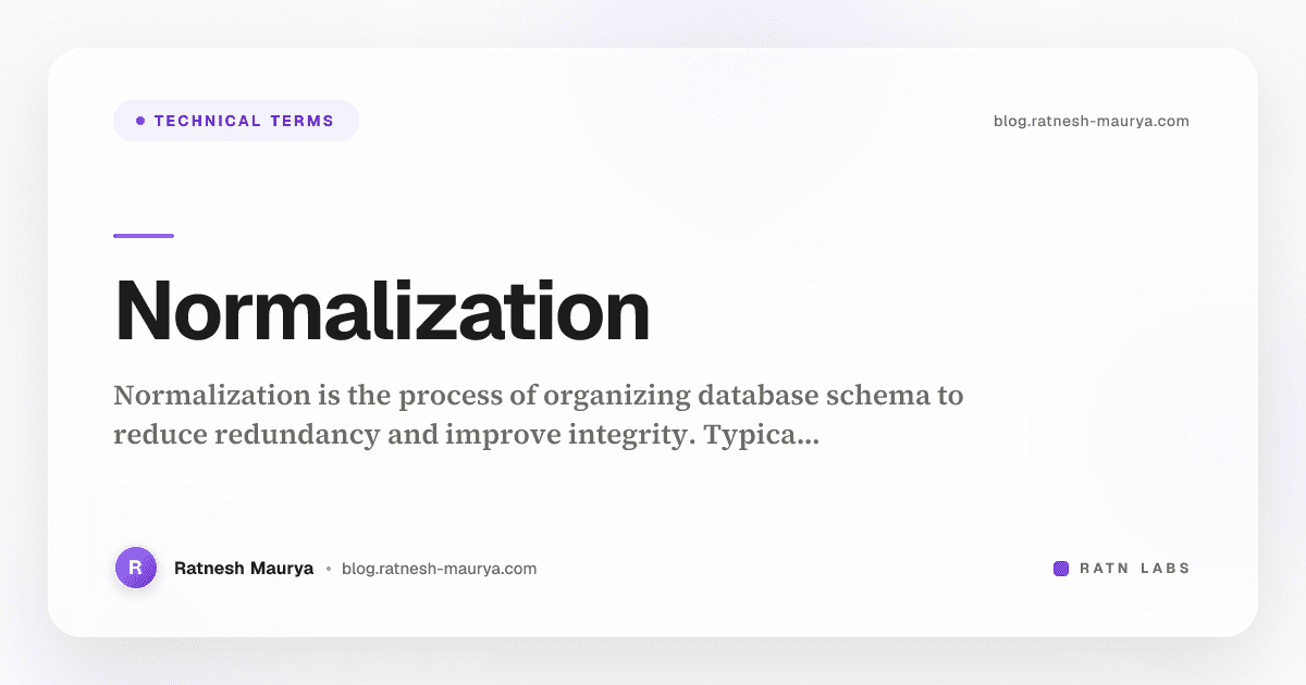 Normalization