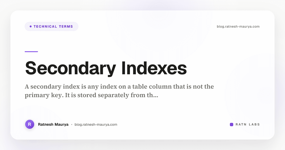Secondary Indexes