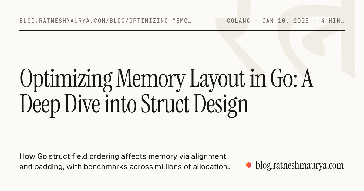 Optimizing Memory Layout in Go: A Deep Dive into Struct Design