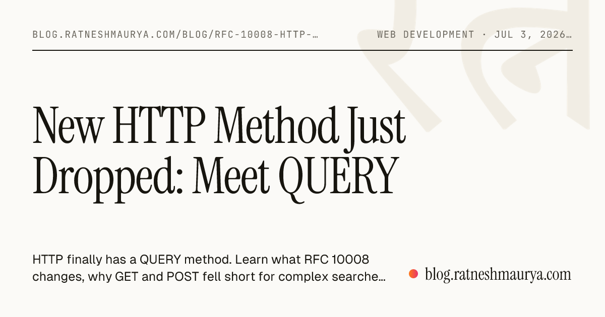 New HTTP Method Just Dropped: Meet QUERY
