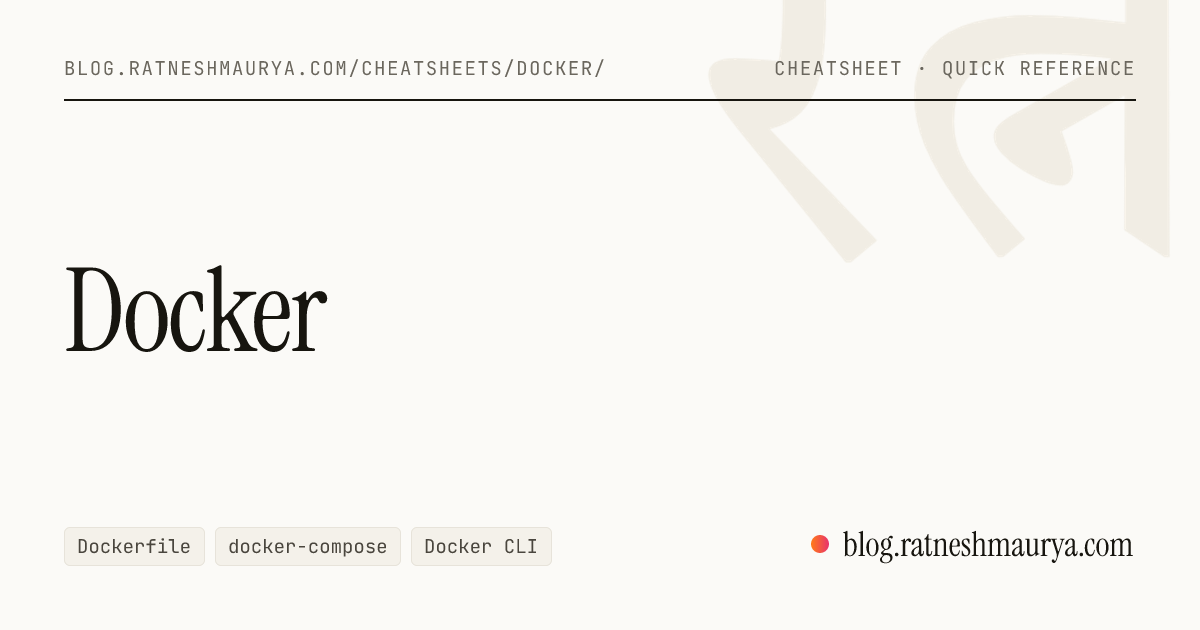 Docker Cheatsheet — Dockerfile, Commands & Compose